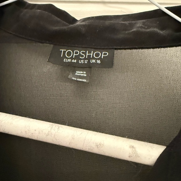Topshop Black Sheer Casual Button-Down Shirt - Picture 2 of 5